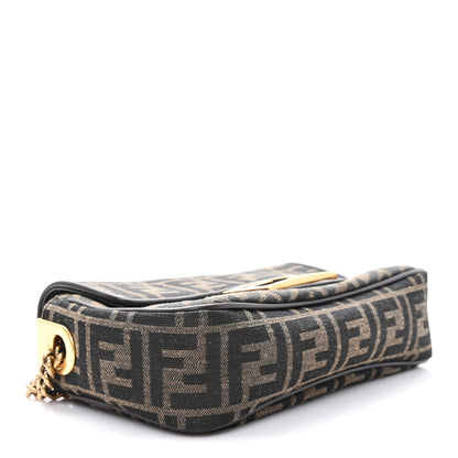 Fendi Fabric Jacquard FF 1974 Midi Chain Baguette Tobacco Moro 4 of 10