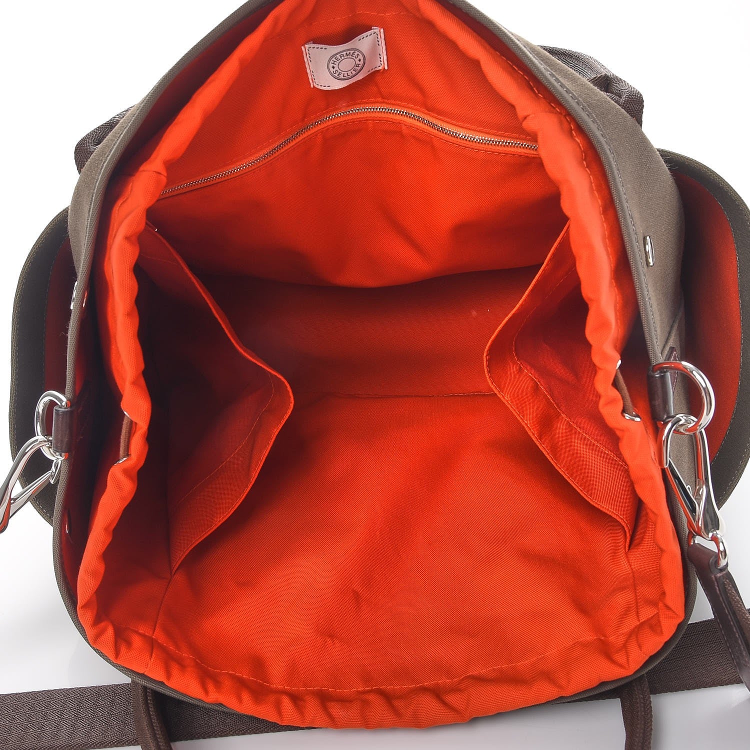 Hermes Toile Sac De Pansage Groom Kaki Feu 7 of 11
