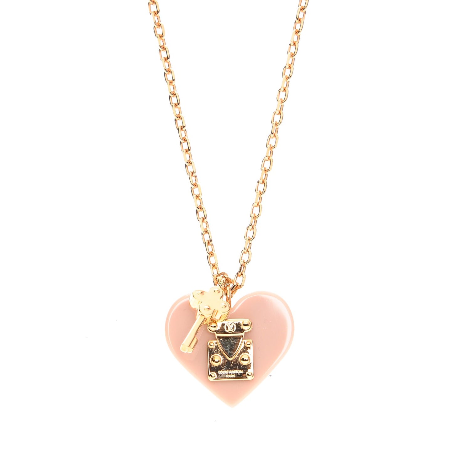 Lock Me Heart Necklace Rose Velours