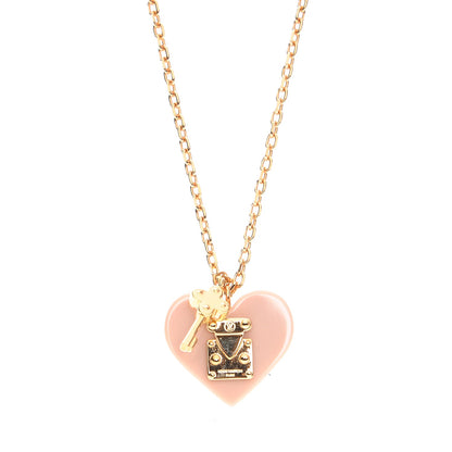 Louis Vuitton Lock Me Heart Necklace Rose Velours 4 of 6