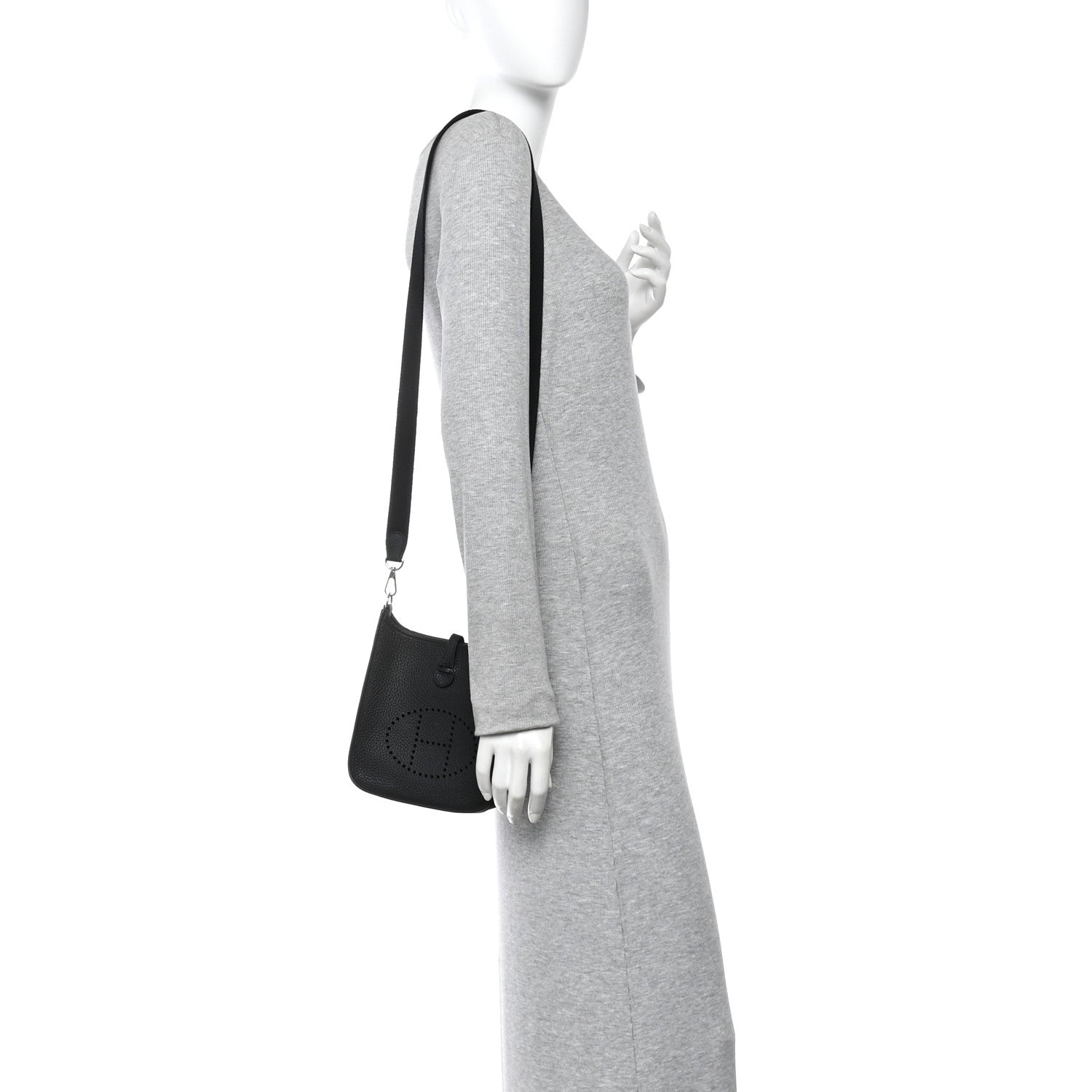 Hermes Taurillon Clemence Evelyne TPM Black 2 of 11