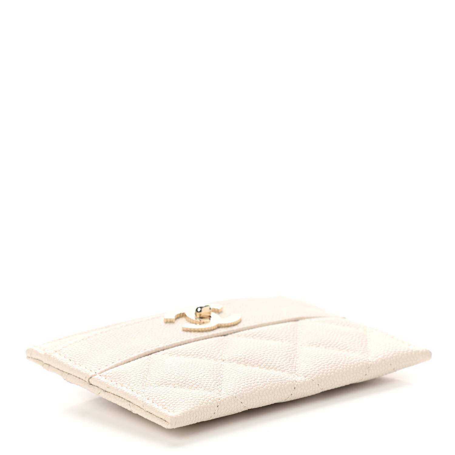 Chanel Caviar Quilted Vintage Mademoiselle Card Holder White 3 of 8