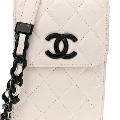 Chanel Caviar Quilted My Everything Clutch With Chain White Black 9 of 12