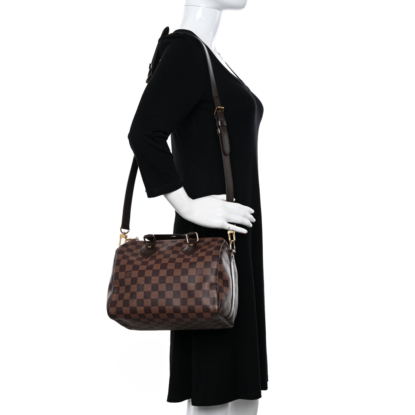 LOUIS VUITTON Damier Ebene Speedy Bandouliere 25