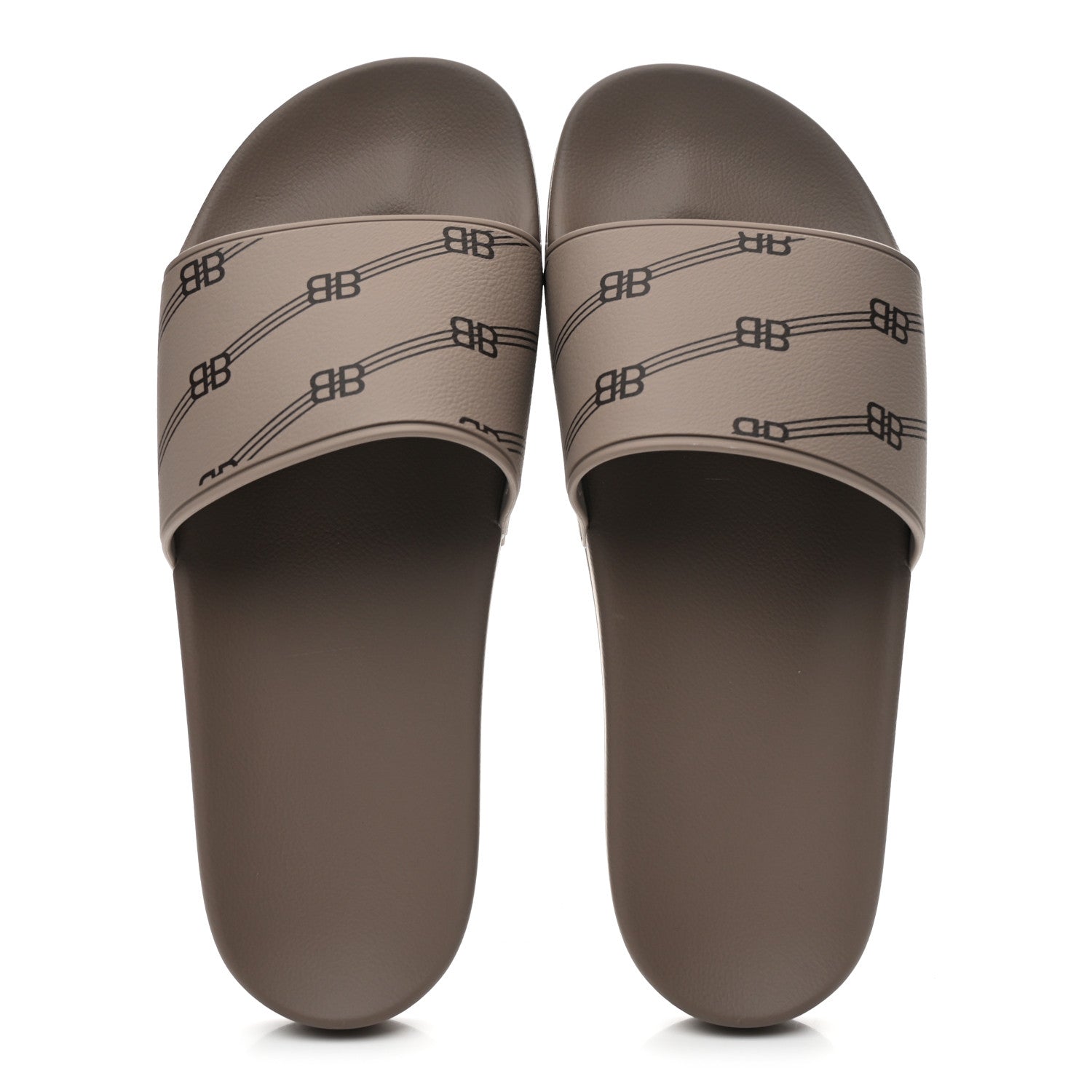 Balenciaga Rubber Allover Logo Mens Pool Slide Sandals 42 Dark