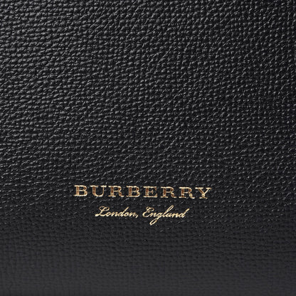 Burberry Grainy Calfskin House Check Medium Banner Tote Black 9 of 22