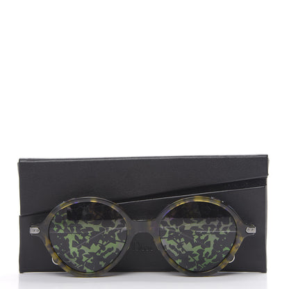 Christian Dior Acetate Leaf Print Umbrage Round Sunglasses Green Foliage 7 of 7