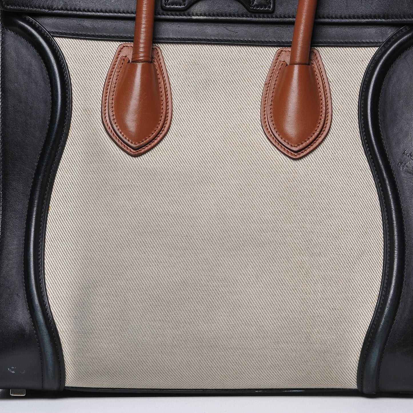 Calfskin Canvas Mini Tri-Color Luggage Tan