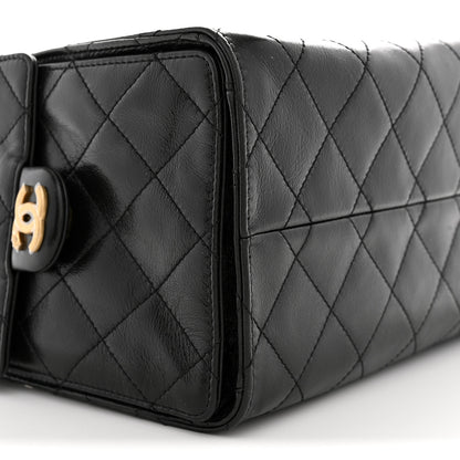 Chanel Shiny Crumpled Calfskin Quilted Small Chanel 25 Handbag Black 9 of 11