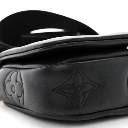 Louis Vuitton Calfskin Bubblegram Wallet On Strap Black 8 of 10