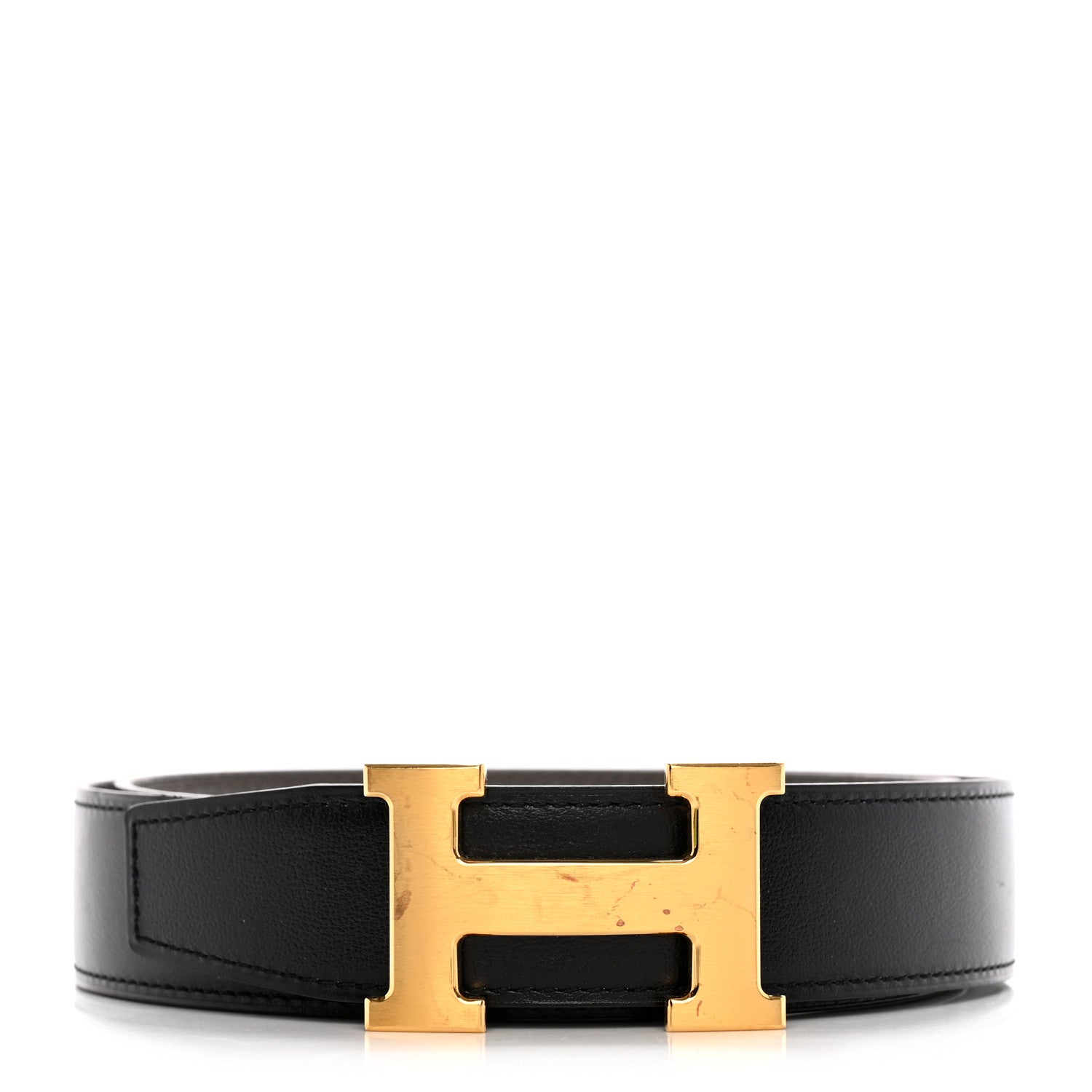 Hermes Box Togo Brushed H Belt 90 Black Etain 1 of 5