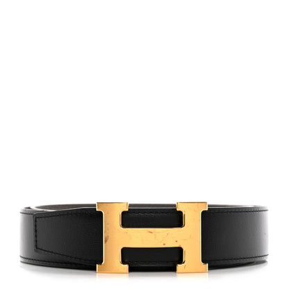 Hermes Box Togo Brushed H Belt 90 Black Etain 1 of 5