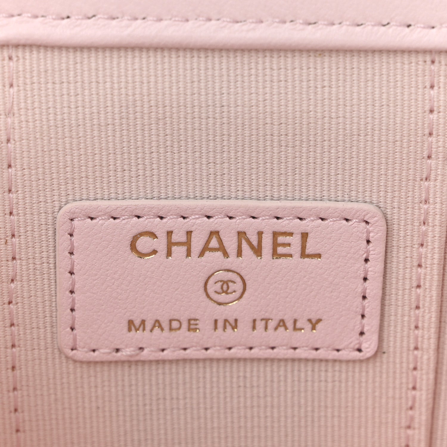Chanel Lambskin Quilted Mini Vanity Case With Pearl Chain Light Pink 6 of 10