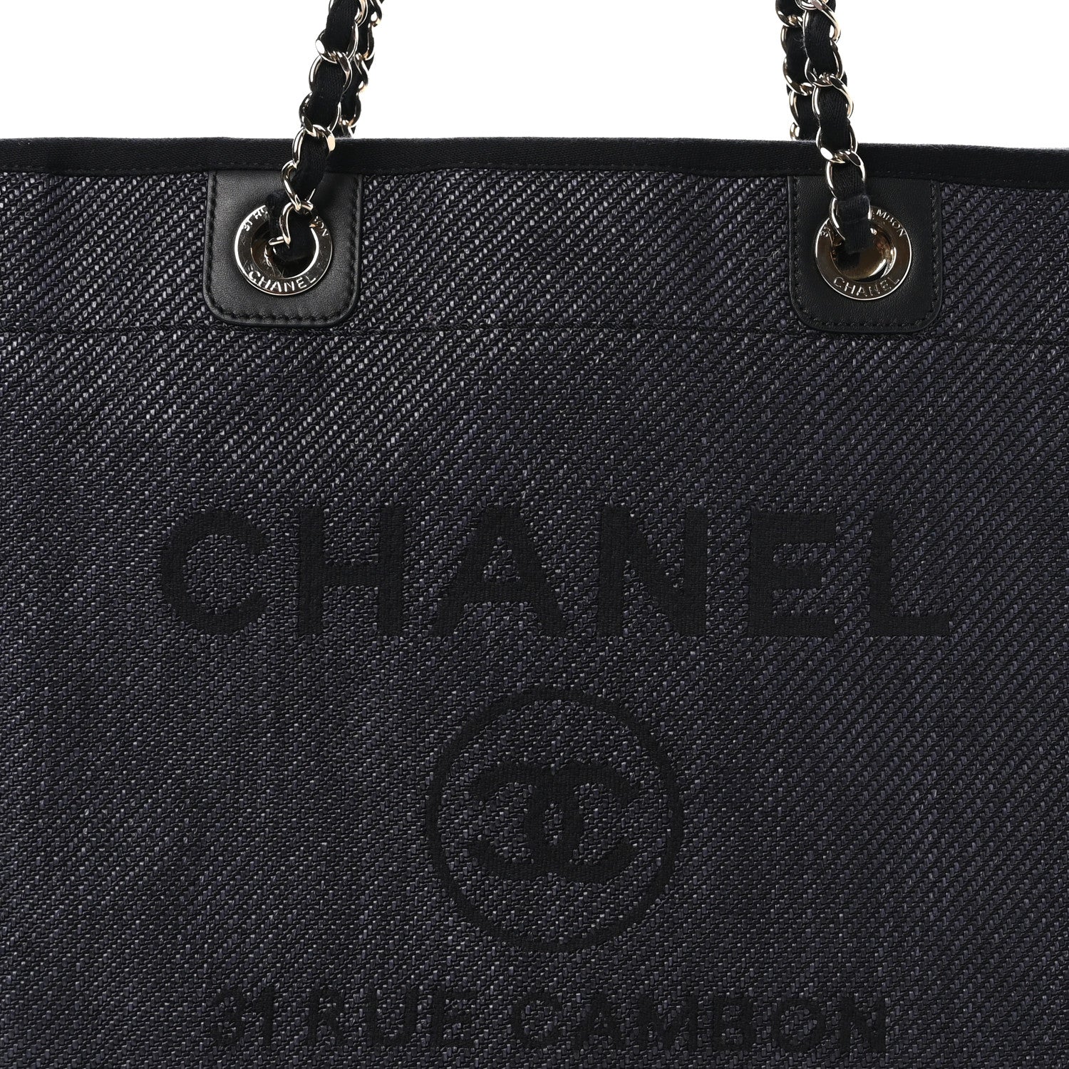 Chanel Mixed Fibers Calfskin Small Deauville Tote Black 8 of 10