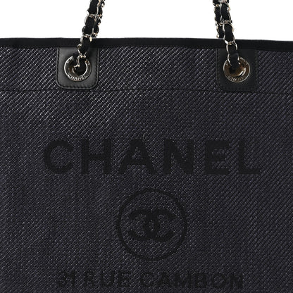 Chanel Mixed Fibers Calfskin Small Deauville Tote Black 8 of 10