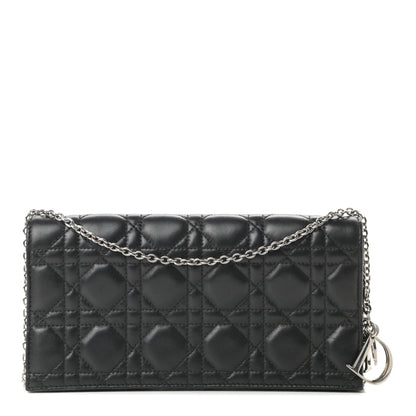 Christian Dior Lambskin Cannage Lady Dior Convertible Clutch Black 1 of 14