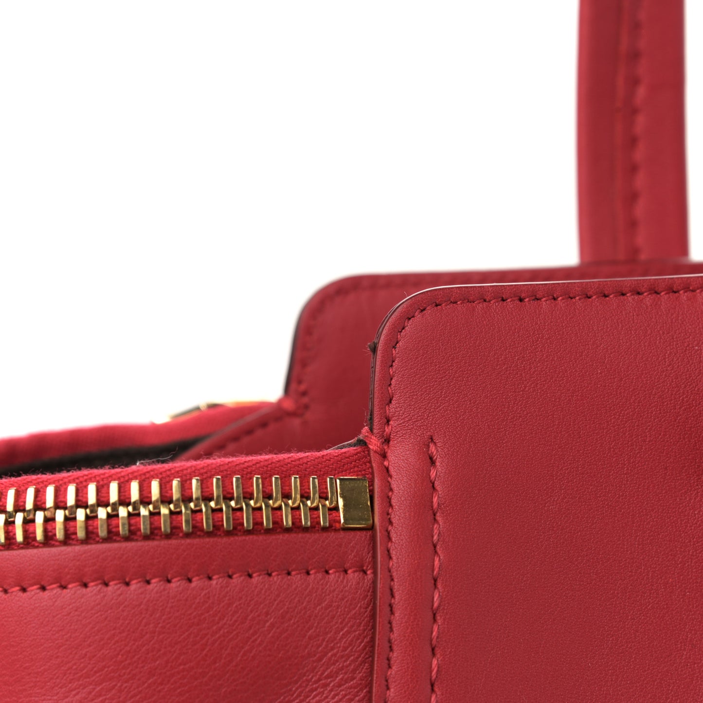 Calfskin Small Verve Double Zip Tote Rosso