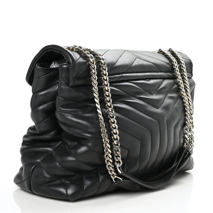 Saint Laurent Calfskin Y Quilted Monogram Large Loulou Chain Satchel Black 3 of 12