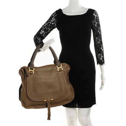 Chloe Calfskin Large Marcie Satchel Anchor Grey 2 of 10