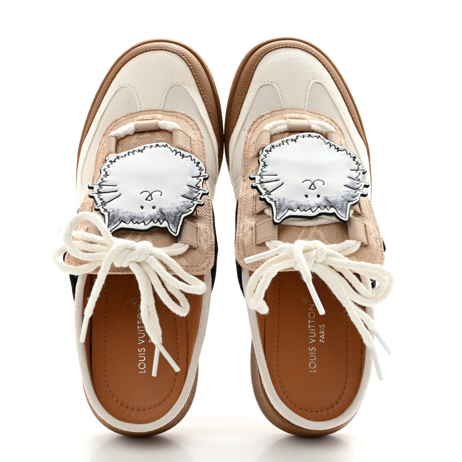 Louis Vuitton Canvas Catogram Lous Open Back Sneaker 38.5 White 2 of 12