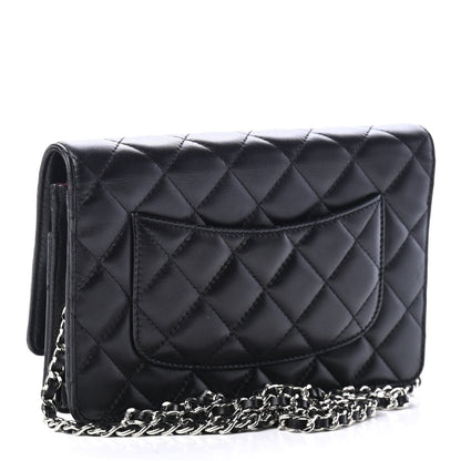 Chanel Lambskin Quilted Wallet On Chain WOC Black 2 of 4