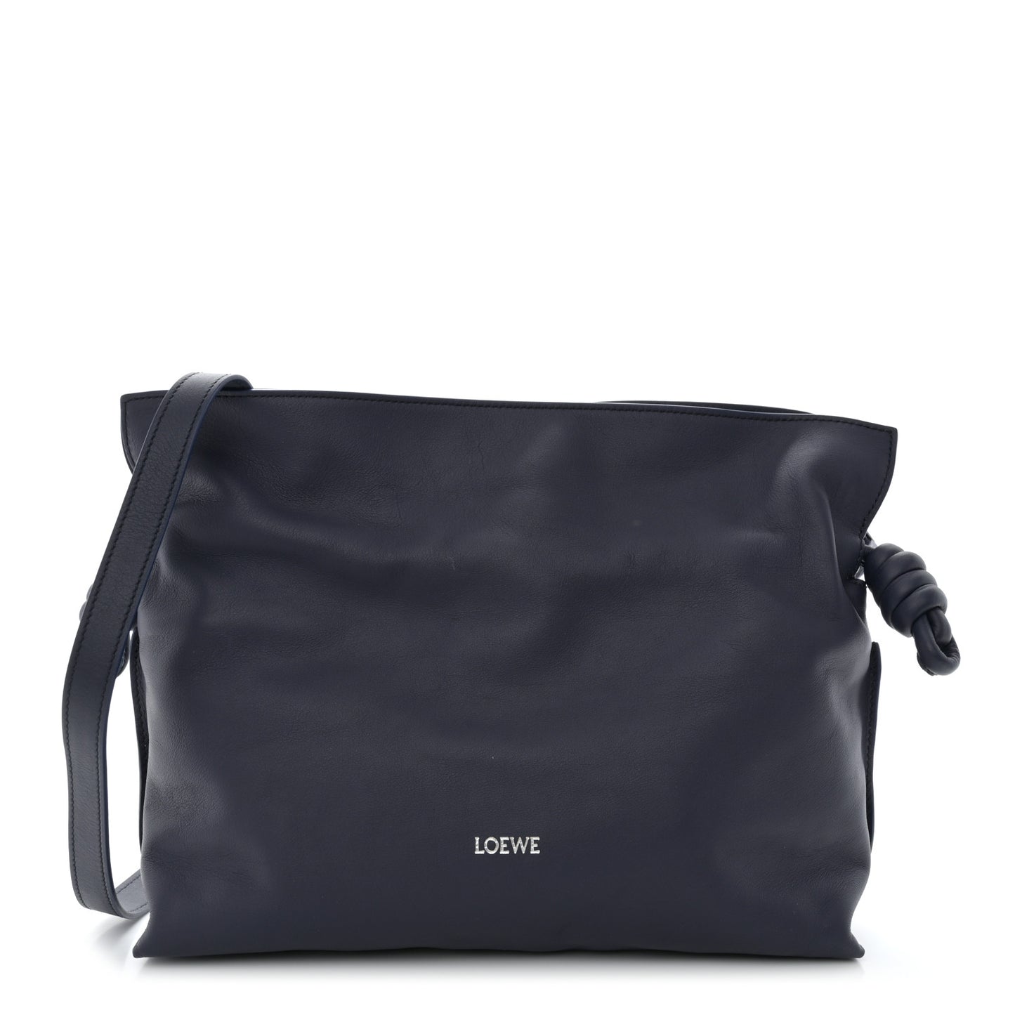 Nappa Flamenco Knot Clutch Navy