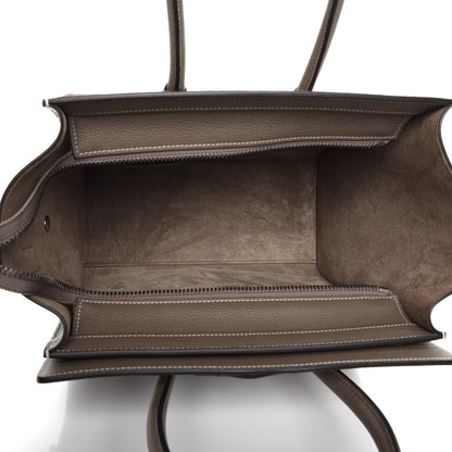 Celine Drummed Calfskin Micro Luggage Souris 5 of 8