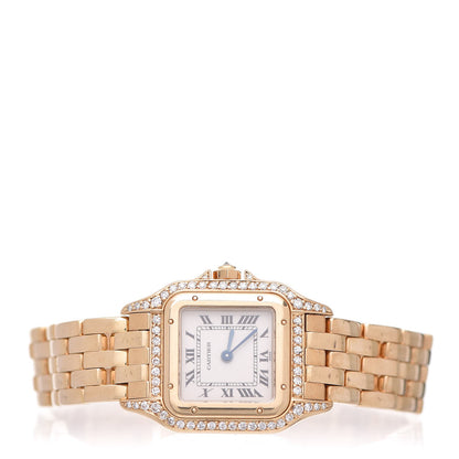 Cartier 18K Yellow Gold Diamond 22mm Panthere Quartz Watch 3 of 9