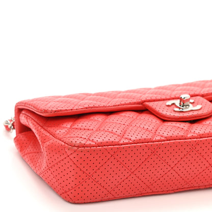 Chanel Lambskin Perforated East West Flap Red 9 of 11
