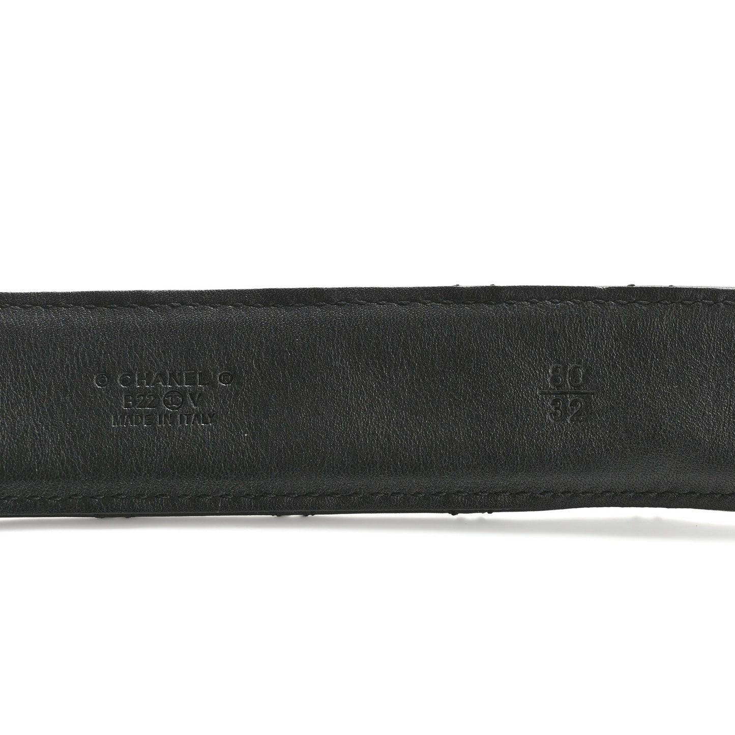 Calfskin Quilted CC Chain Belt 80 32 Black