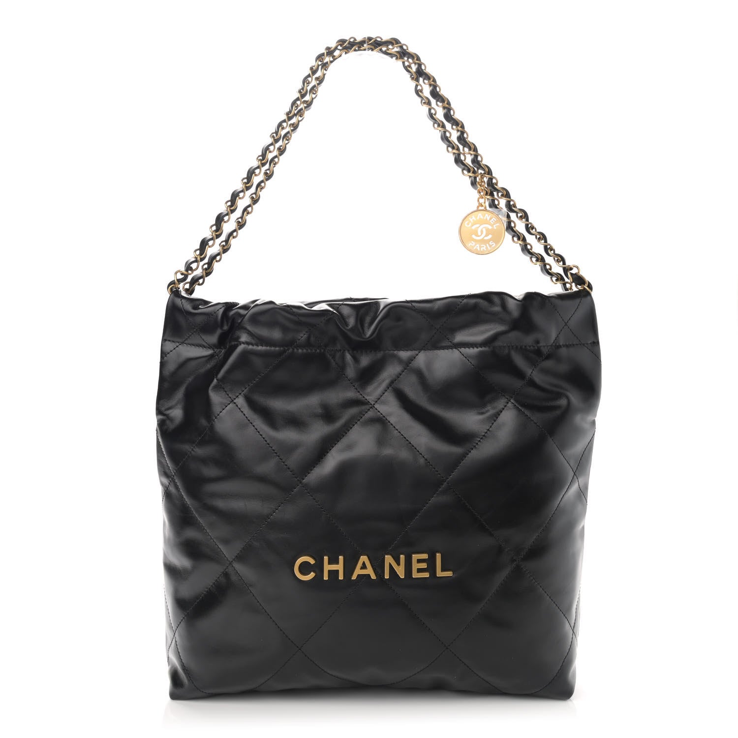 Chanel Shiny Calfskin Quilted Small Chanel 22 Black 3 of 12