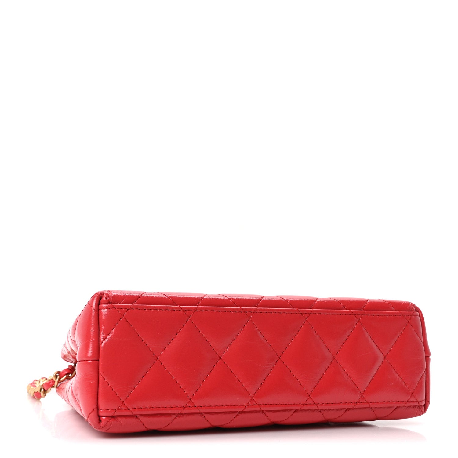 CHANELれい Chanel Shiny Aged Calfskin Quilted Nano Kelly Shopper Red 1838656