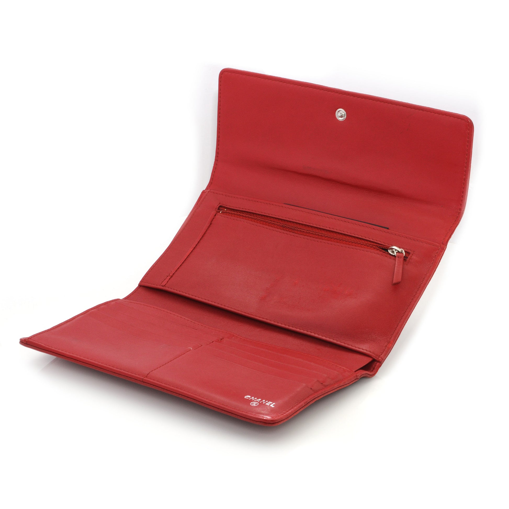 Chanel Caviar CC Long Flap Wallet Red 4 of 8