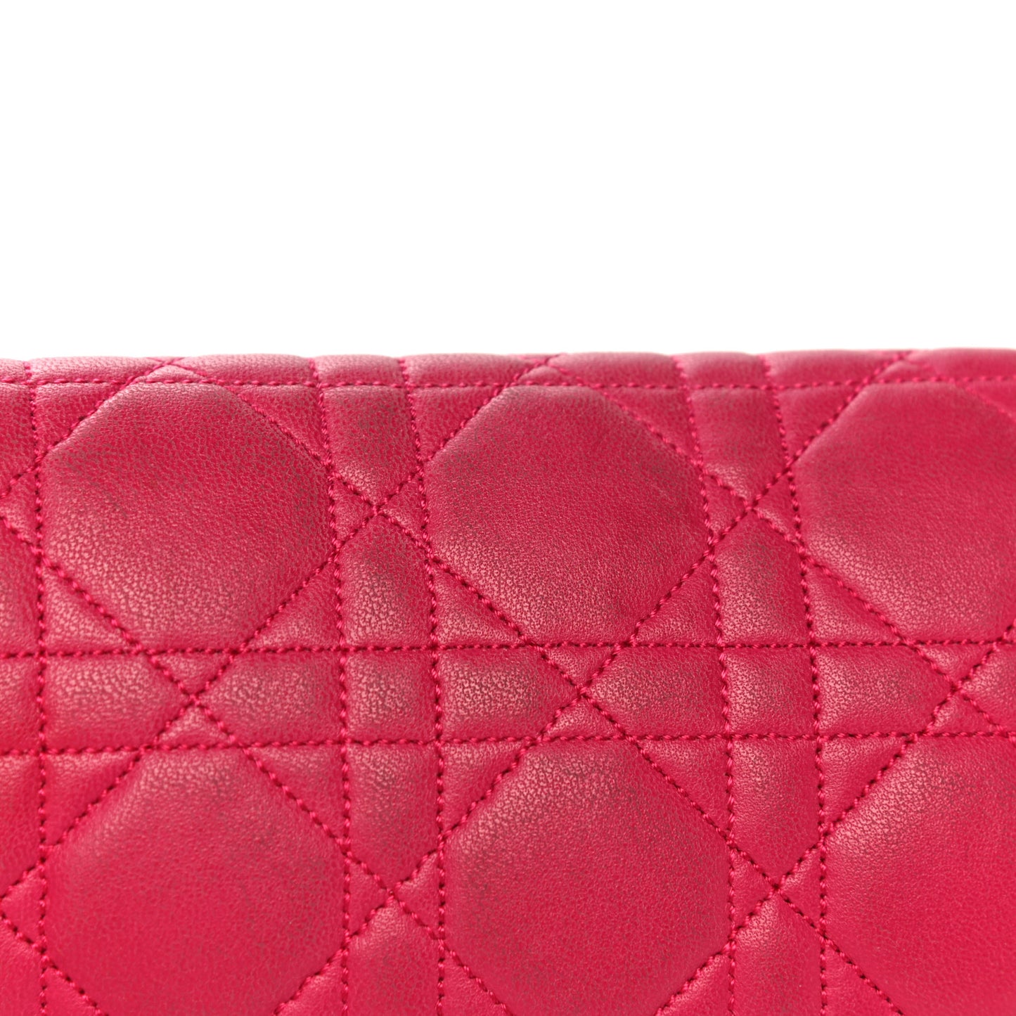 Lambskin Cannage Miss Dior Promenade Pouch Fuchsia