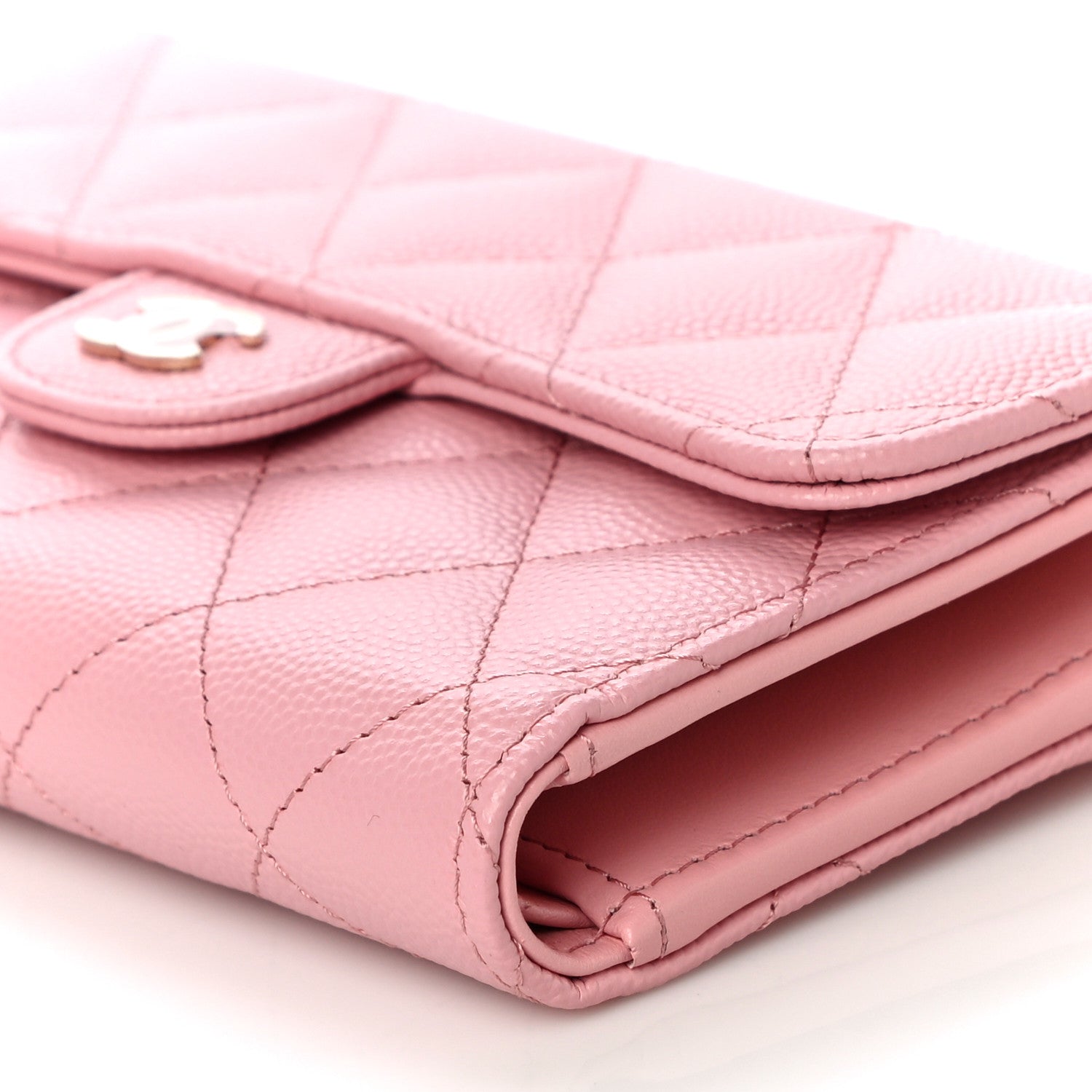 Chanel Caviar Quilted Medium Flap Wallet Pink 10 of 11
