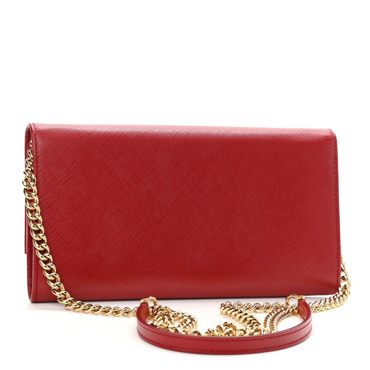 Salvatore Ferragamo Printed Calfskin Gancini Wallet On Chain Red 3 of 13