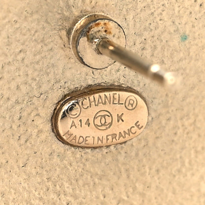 Chanel Metal Enamel CC Square Earrings Orange 4 of 5