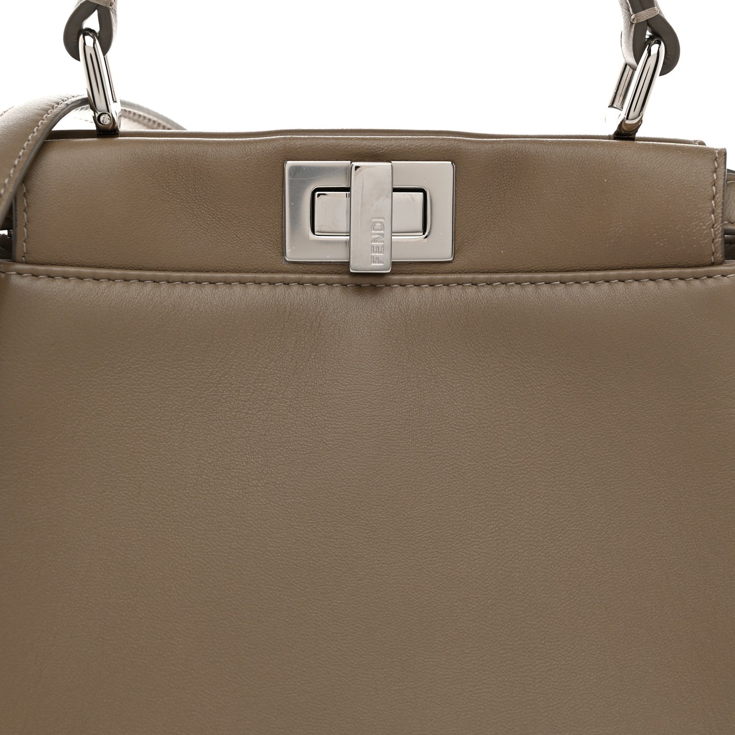 Fendi Nappa Mini Peekaboo Iconic Satchel Tortora 9 of 15