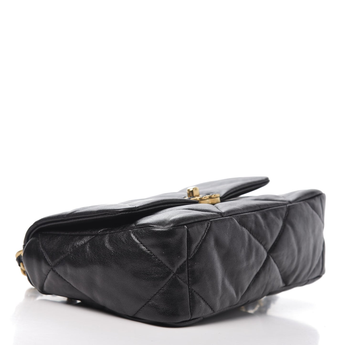 Goatskin Quilted Medium 19 Flap Black