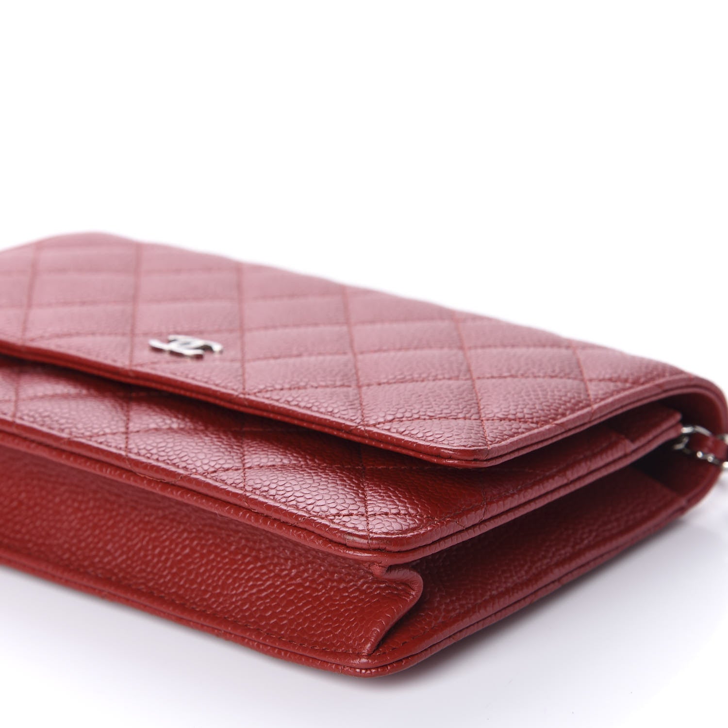 Chanel Caviar Quilted Wallet on Chain WOC Red 8 of 13
