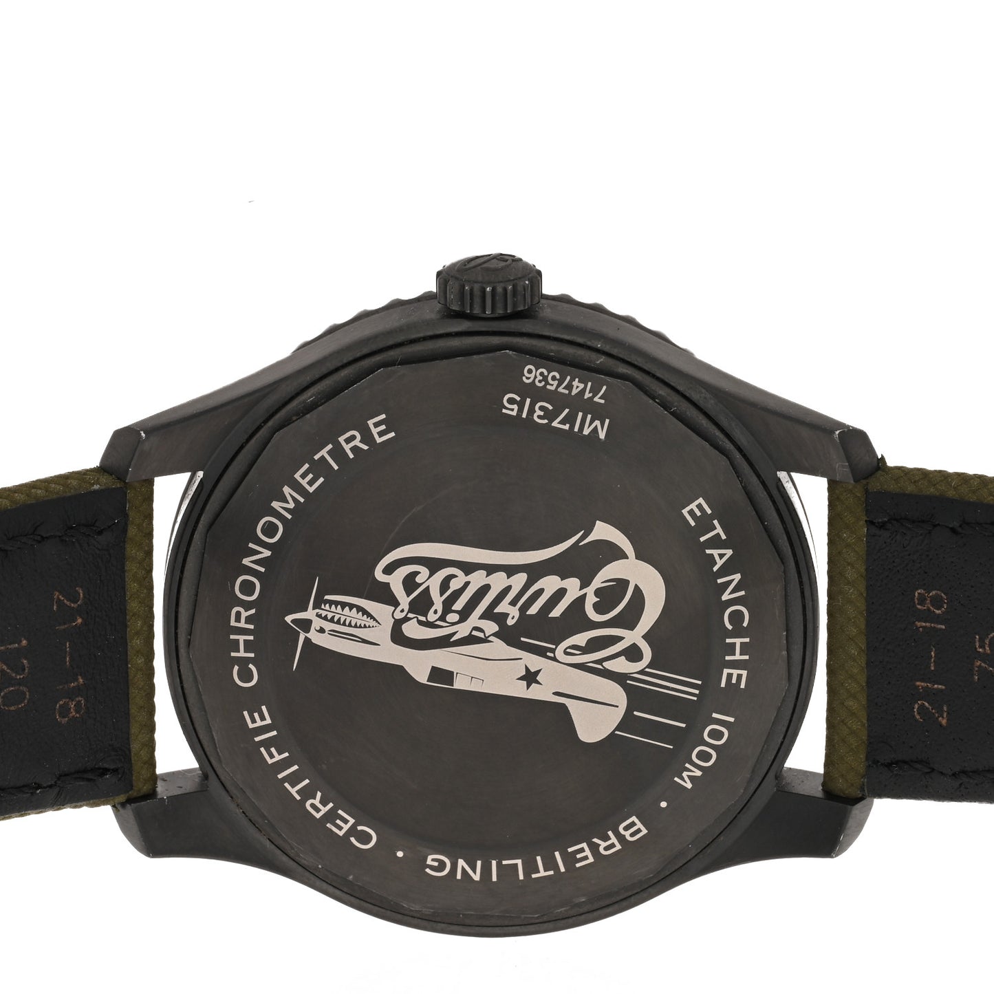 PVD Stainless Steel Fabric 41mm Aviator 8 "Curtiss Warhawk" Automatic Watch Green M17315