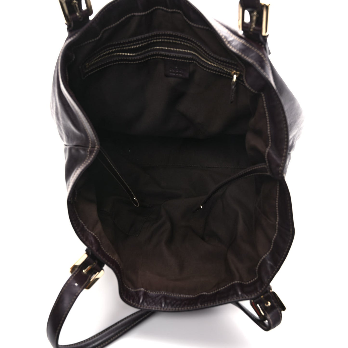 Calfskin Large Interlocking G Shoulder Bag Brown