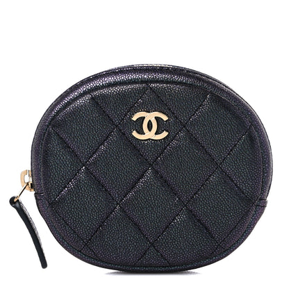 Chanel Iridescent Caviar Quilted Zip Around Classic Coin Purse Black 1 of 9