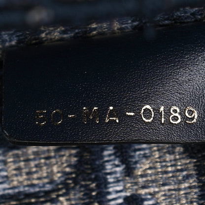 Christian Dior Oblique Embroidered Saddle Bag Blue 7 of 12