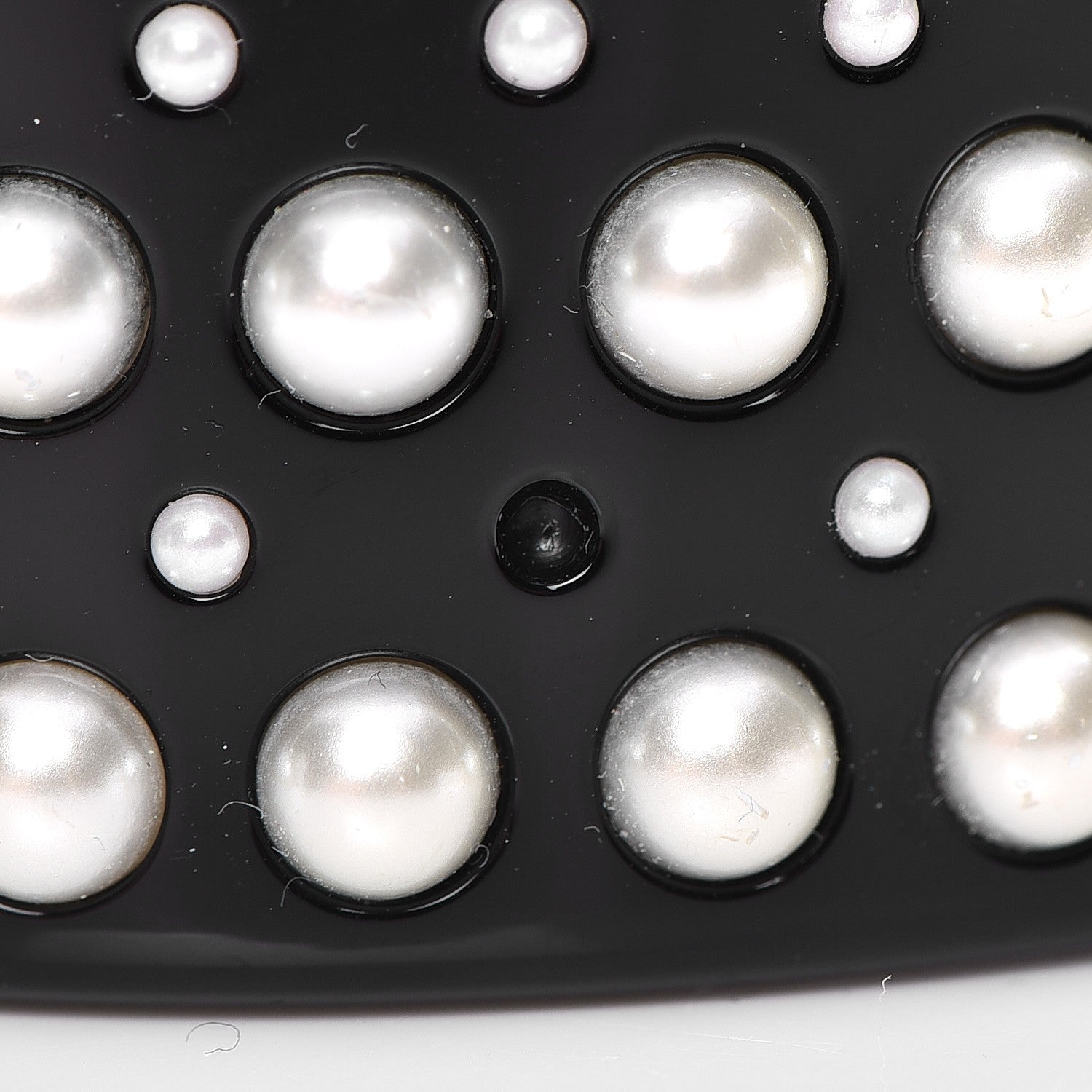 Chanel Resin Pearl CC Cuff Black 6 of 7