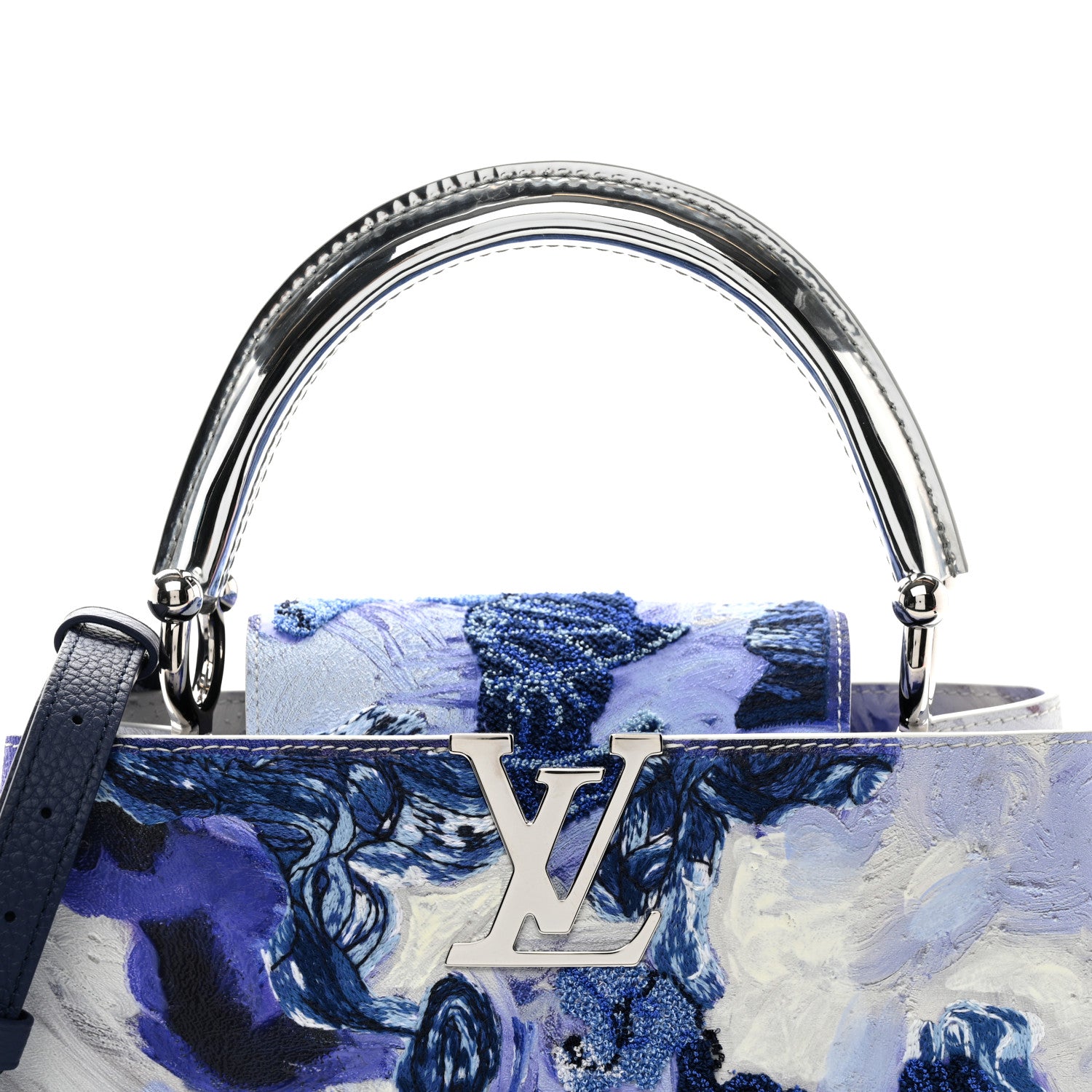 Louis Vuitton Taurillon Donna Huanca Capucines MM Blue 8 of 11