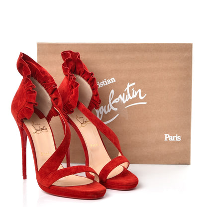 Christian Louboutin Suede Colankle 120 Sandals 40 Flamenco 8 of 8