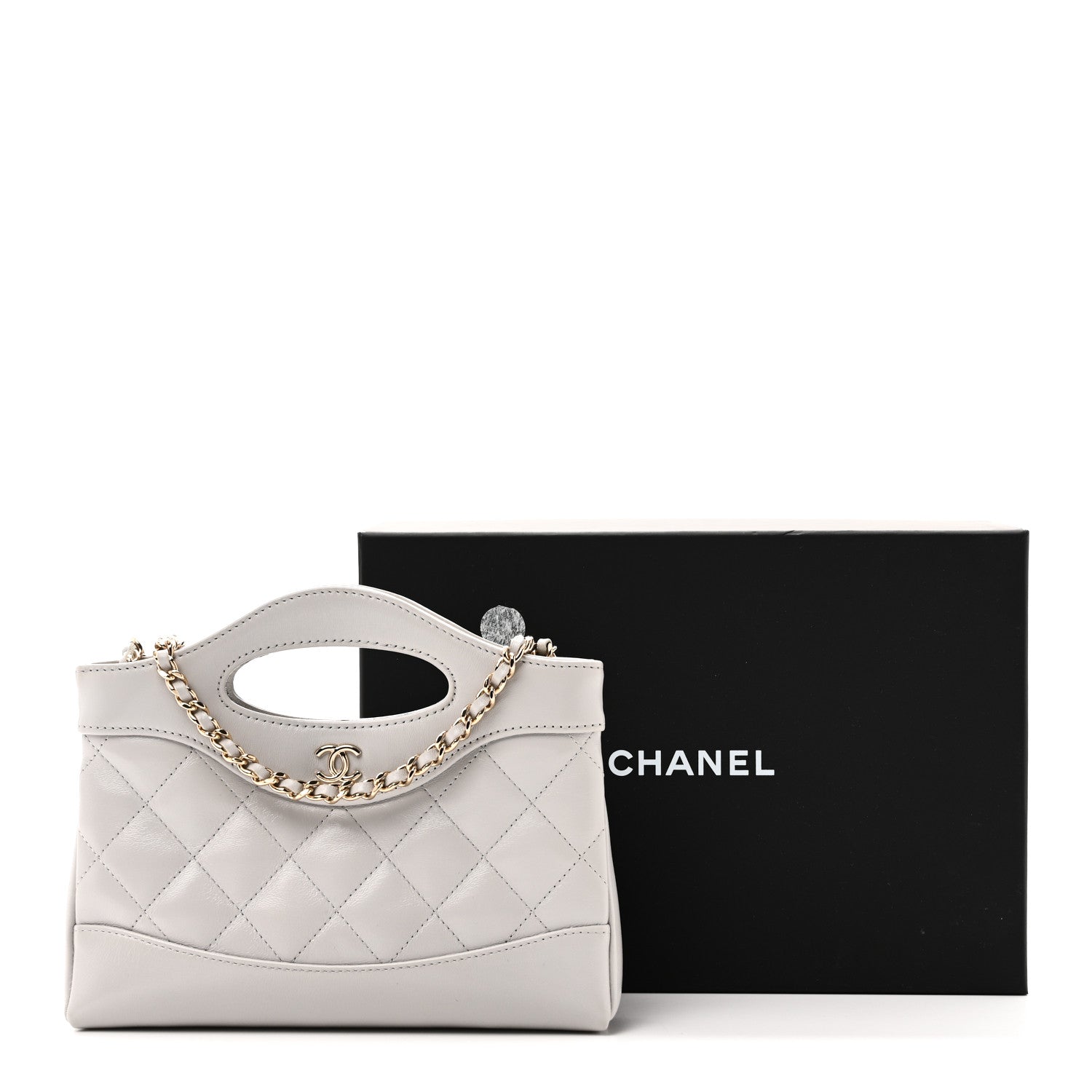 Chanel Shiny Lambskin Quilted Nano 31 Shopping Bag Grey 11 of 11