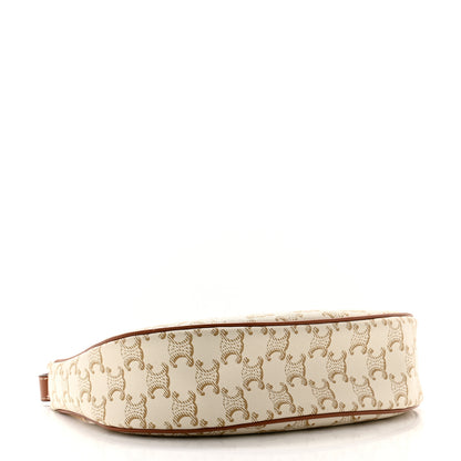 Celine Canvas Calfskin Ava Triomphe Shoulder Bag White 4 of 11