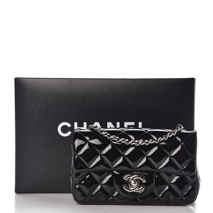 Chanel Patent Calfskin Quilted Extra Mini Rectangular Flap Black 8 of 8